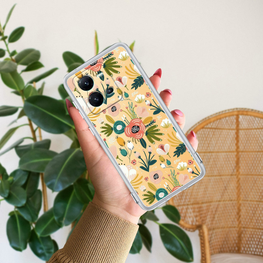 Bloom Carnival Transparent silicon case For Vivo V25