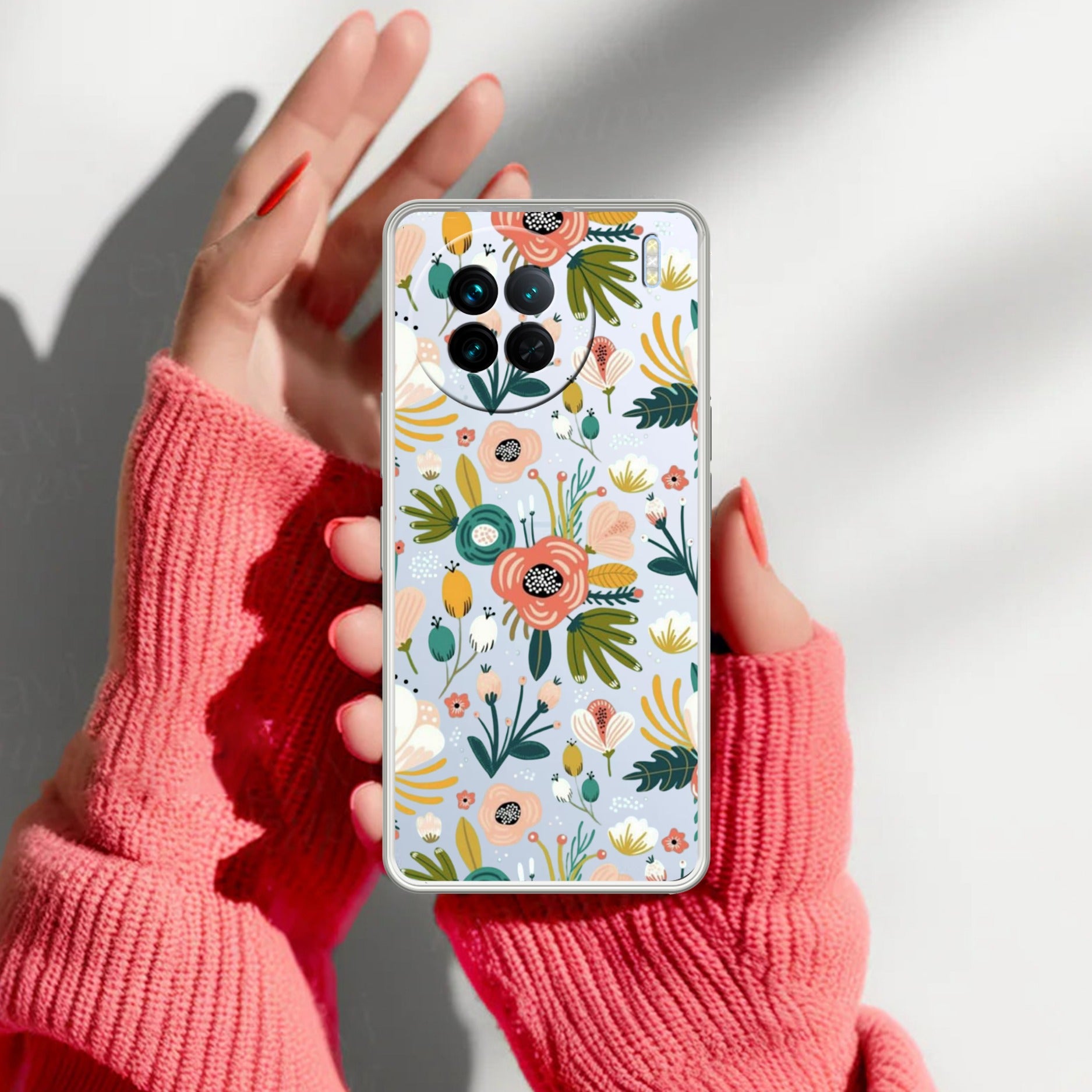 Bloom Carnival Transparent silicon case For Vivo X90 5G