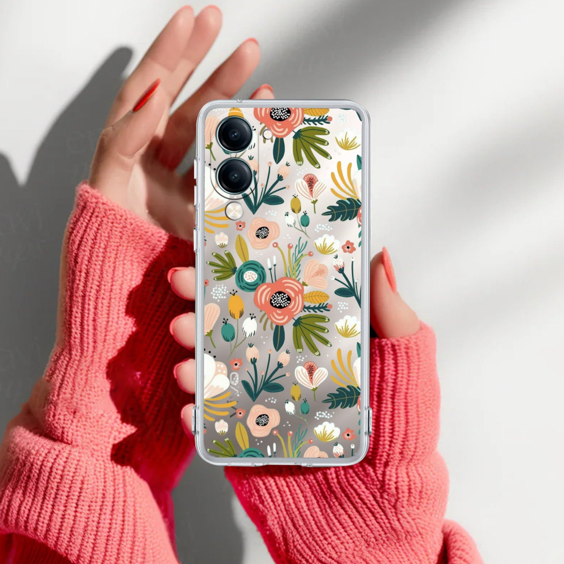 Bloom Carnival Transparent silicon case For Vivo T4 Lite 5G