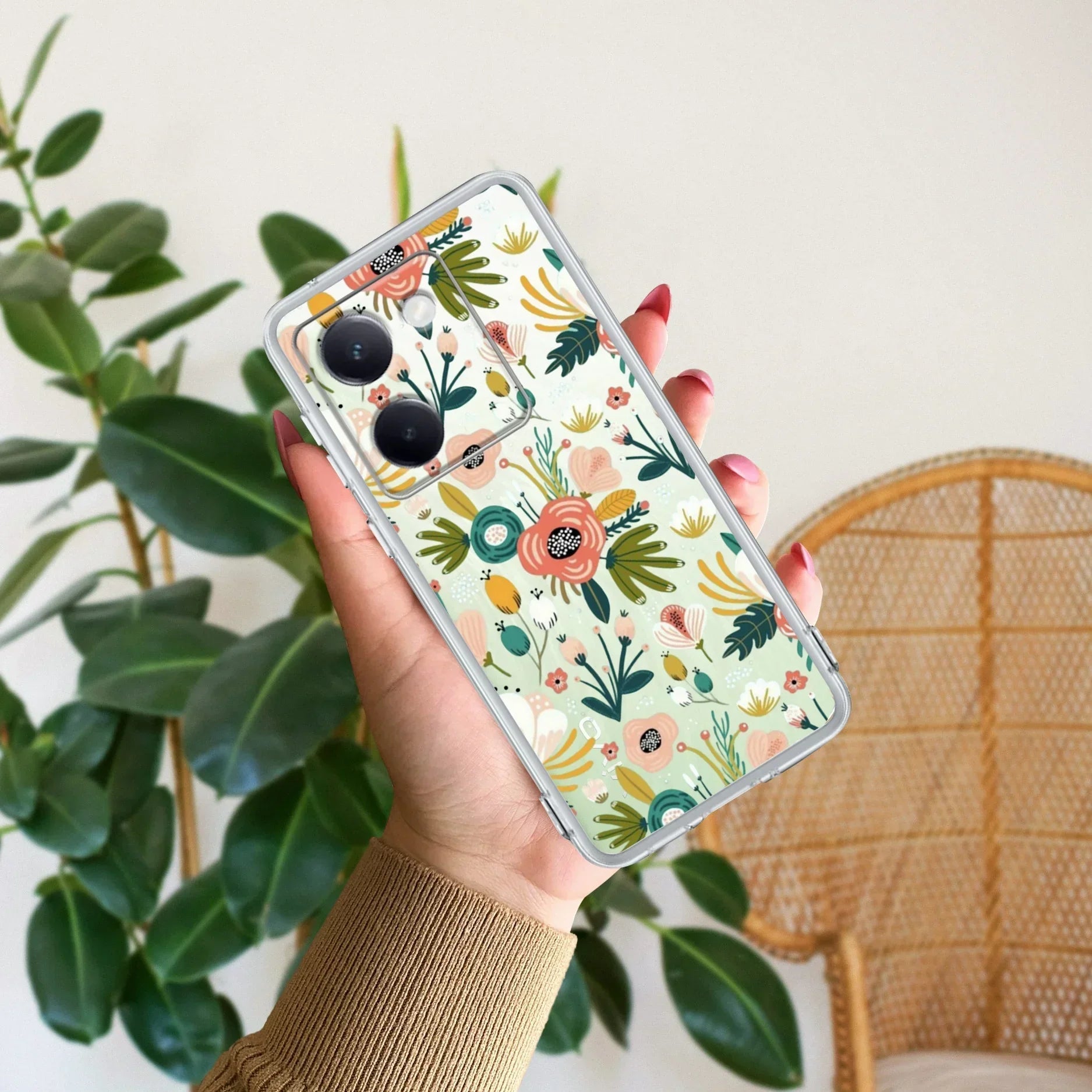 Bloom Carnival Transparent silicon case For Vivo V21e 5G