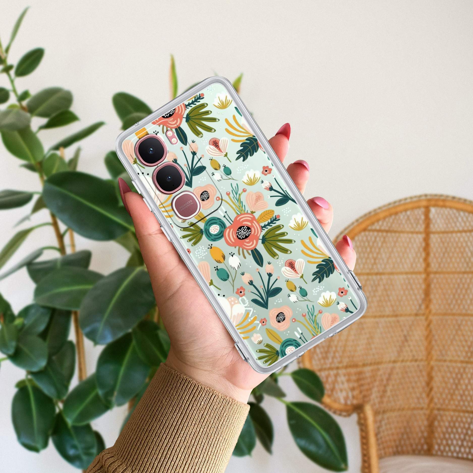 Bloom Carnival Transparent silicon case For Vivo Y16