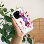 Blue Aster Floral Customize Transparent Silicon Case For iQOO - ShopOnCliQ