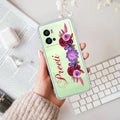 Blue Aster Floral Customize Transparent Silicon Case For iQOO Neo 7 Pro 5G