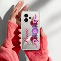 Blue Aster Floral Customize Transparent Silicon Case For iQOO Neo 10R 5G