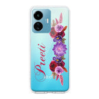 Blue Aster Floral Customize Transparent Silicon Case For iQOO Z6 Lite 5G