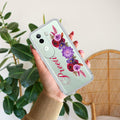 Blue Aster Floral Customize Transparent Silicon Case For iQOO Z9s 5G