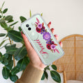 Blue Aster Floral Customize Transparent Silicon Case For Vivo V40e 5G