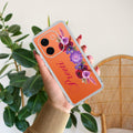 Blue Aster Floral Customize Transparent Silicon Case For Vivo T3 Pro 5G