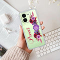 Blue Aster Floral Customize Transparent Silicon Case For iQOO Z9x 5G