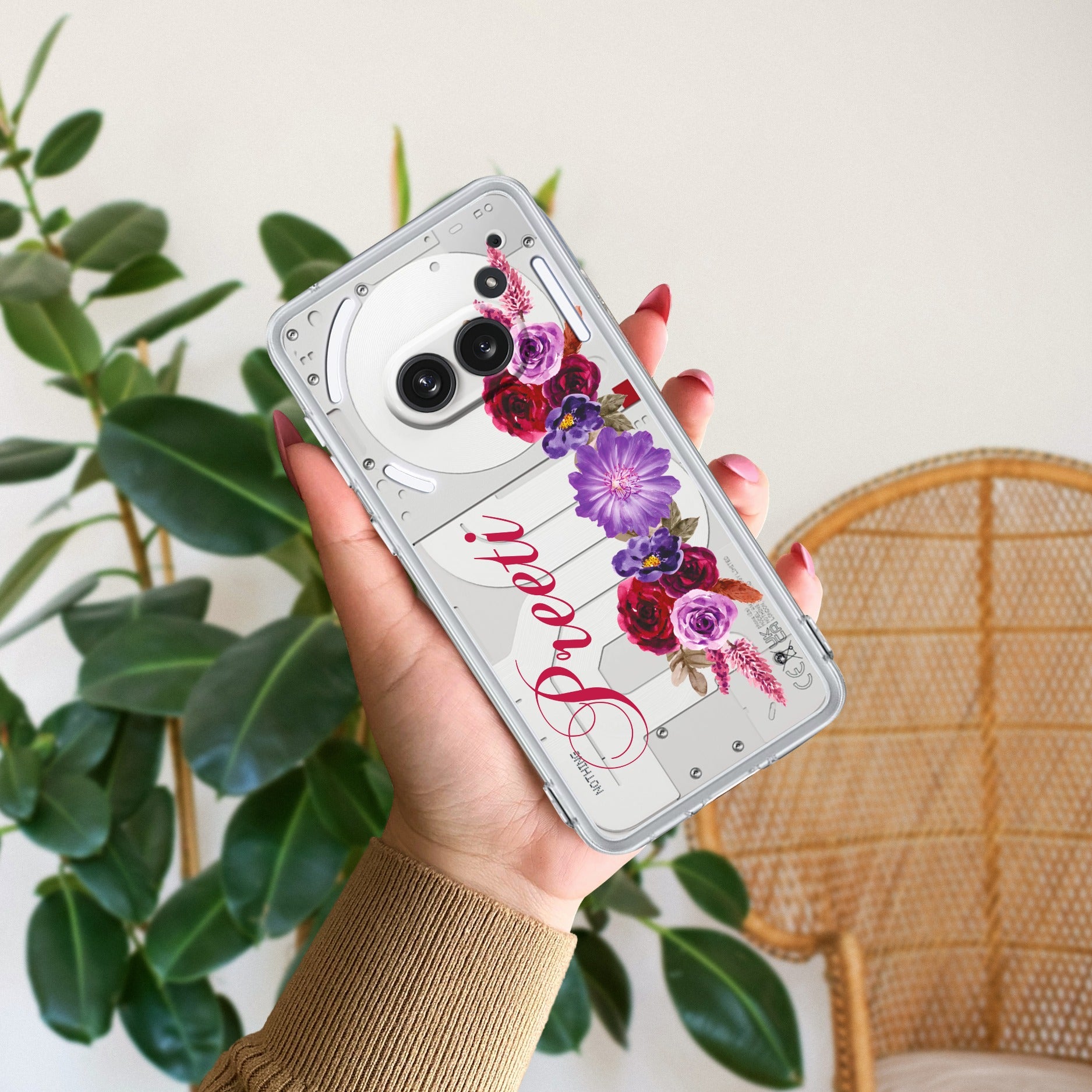 Blue Aster Floral Customize Anti Yellow Case For Nothing Phone 2a 5G