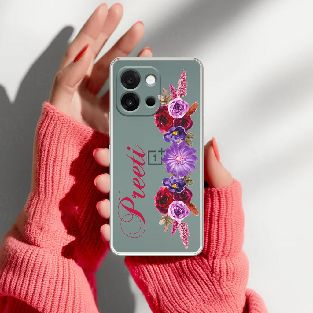 Blue Aster Floral Anti Yellow Case For OnePlus 13s 5G