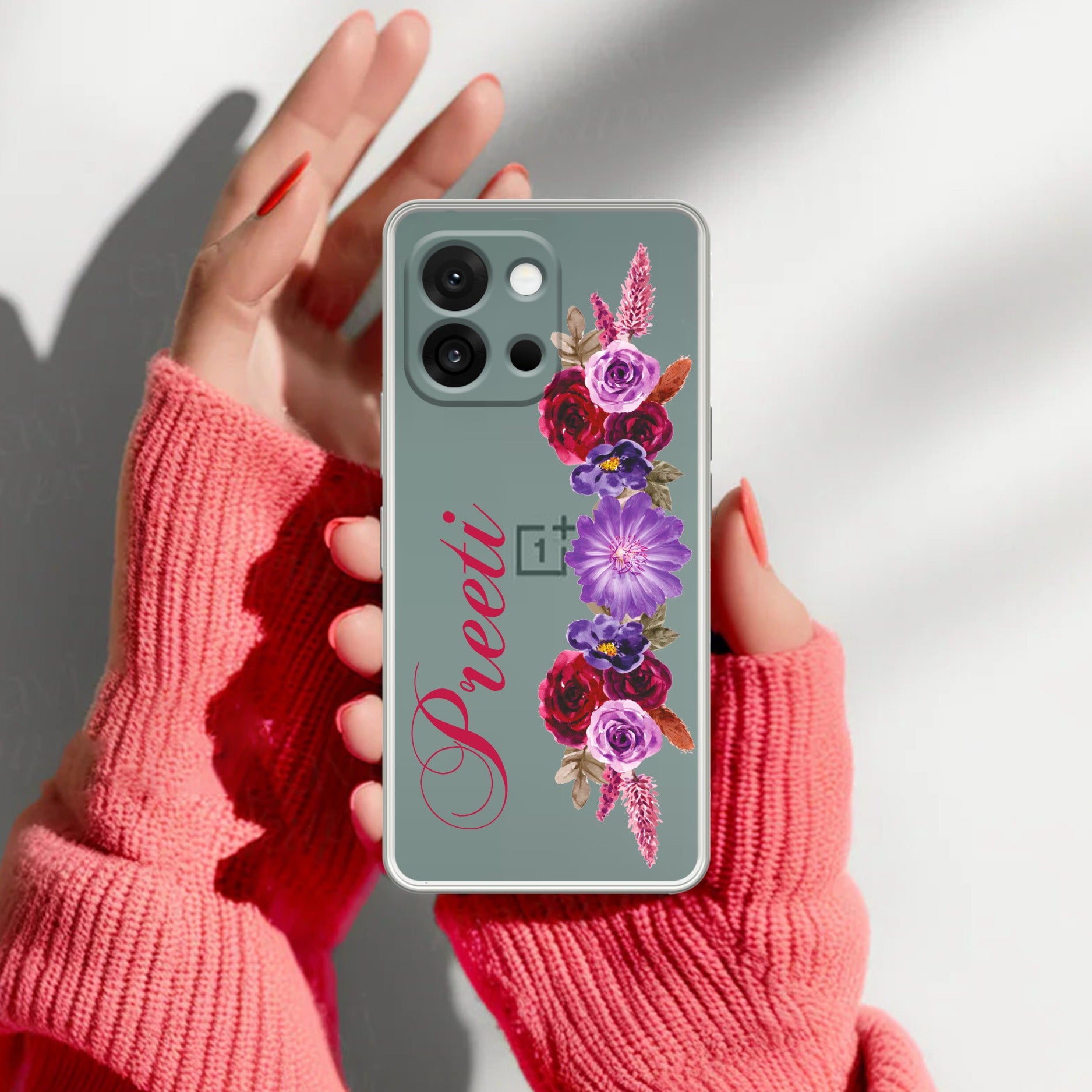 Blue Aster Floral Anti Yellow Case For OnePlus 13s 5G