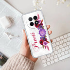 Blue Aster Floral Customize Anti Yellow Case For Oppo F29 Pro 5G