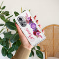 Blue Aster Floral Customize Anti Yellow Case For Oppo Reno 11 5G