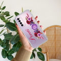 Blue Aster Floral Customize Anti Yellow Case For Oppo Reno 4 Pro