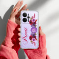 Blue Aster Floral Customize Anti Yelllow Case For Realme 14T 5G