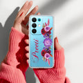 Blue Aster Floral Customize Anti Yelllow Case For Realme 15X 5G