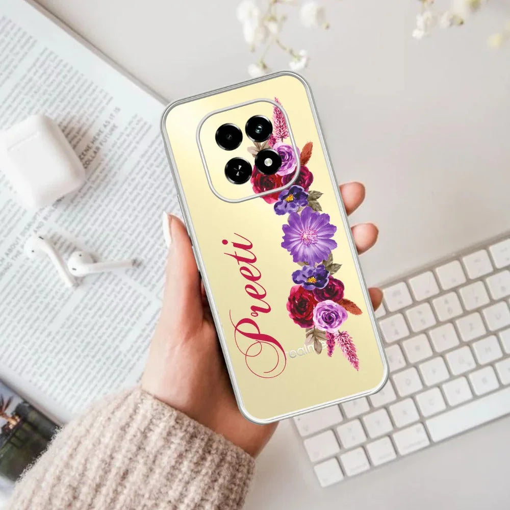Blue Aster Floral Customize Transparent Silicon Case For Oppo - ShopOnCliQ