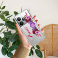 Blue Aster Floral Customize Anti Yelllow Case For Realme GT 6 5G