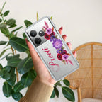 Blue Aster Floral Customize Anti Yelllow Case For Realme GT 6 5G