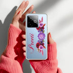 Blue Aster Floral Customize Anti Yelllow Case For Realme GT 7T 5G