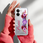 Blue Aster Floral Customize Anti Yelllow Case For Realme P3 5G