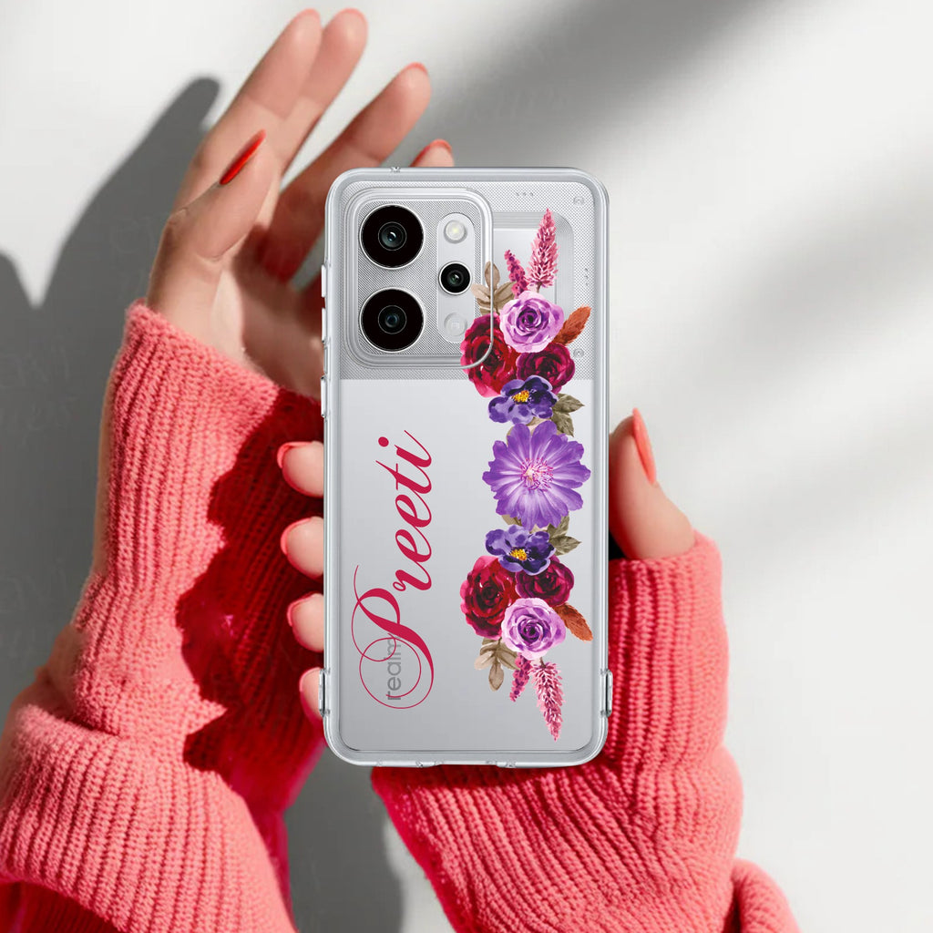 Blue Aster Floral Customize Anti Yelllow Case For Realme Narzo Power 5G