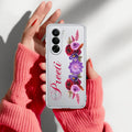 Blue Aster Floral Customize Transparent Silicon Case For Realme P4x 5G