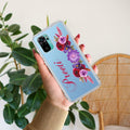 Blue Aster Floral Customize Transparent Silicon Case For Redmi Note 10 / 10S