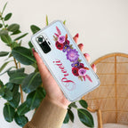 Blue Aster Floral Customize Transparent Silicon Case For Redmi Note 15 Pro 5G