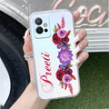 Blue Aster Floral Customize Transparent Silicon Case For Vivo T1 5G