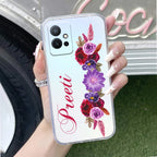 Blue Aster Floral Customize Anti Yellow Case For Vivo T1 5G