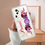 Blue Aster Floral Customize Anti Yellow Case For Vivo T4 Ultra 5G