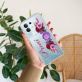 Blue Aster Floral Customize Transparent Silicon Case For Vivo T4x 5G