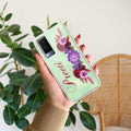 Blue Aster Floral Customize Transparent Silicon Case For Vivo V21e 5G