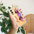 Blue Aster Floral Customize Anti Yellow Case For Vivo V25 Pro 5G