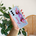 Blue Aster Floral Customize Anti Yellow Case For Vivo V27 Pro 5G