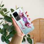 Blue Aster Floral Customize Transparent Silicon Case For Vivo V30 Pro 5G