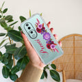 Blue Aster Floral Customize Transparent Silicon Case For Vivo V40 5G