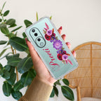 Blue Aster Floral Customize Transparent Silicon Case For Vivo V40 5G