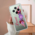 Blue Aster Floral Customize Transparent Silicon Case For Vivo X200 5G