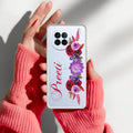 Blue Aster Floral Customize Transparent Silicon Case For Vivo X90 Pro 5G