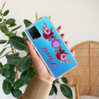 Blue Aster Floral Customize Transparent Silicon Case For Vivo T1x
