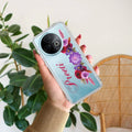 Blue Aster Floral Customize Transparent Silicon Case For Vivo Y39 5G