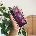 Blue Aster Floral Customize Transparent Silicon Case For Vivo Y200e 5G