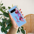 Blue Aster Floral Customize Anti Yellow Case For Google Pixel 8 Pro 5G