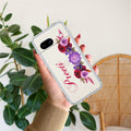 Blue Aster Floral Customize Transparent Silicon Case For Google Pixel 8a 5G