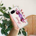 Blue Aster Floral Customize Transparent Silicon Case For Google Pixel 9a 5G