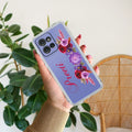 Blue Aster Floral Customize Anti Yellow Case For Motorola Edge 50 Neo