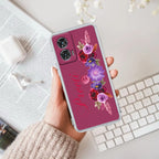 Blue Aster Floral Customize Anti Yellow Case For Motorola Edge 50 Fusion 5G